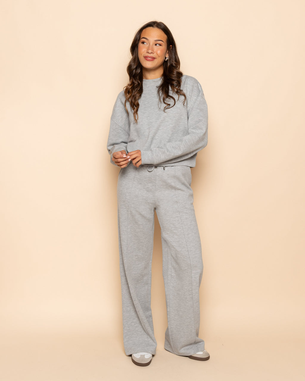 SCUBA PINTUCK PANTS PETITE LIGHT GREY