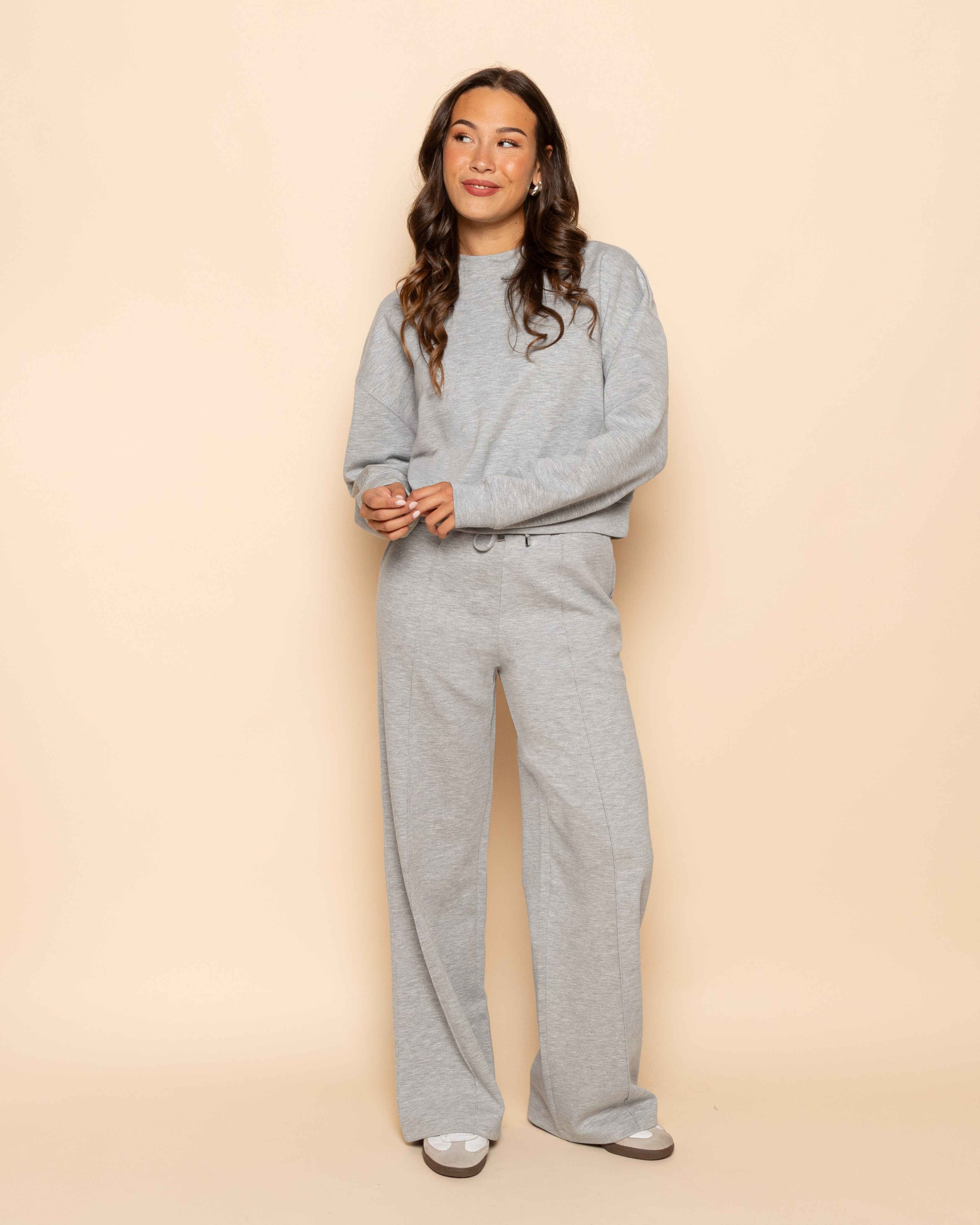 SCUBA PINTUCK PANTS PETITE LIGHT GREY