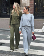 SCUBA PINTUCK PANTS PETITE ARMY GREEN