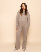 SCUBA PINTUCK PANTS PETITE BEIGE