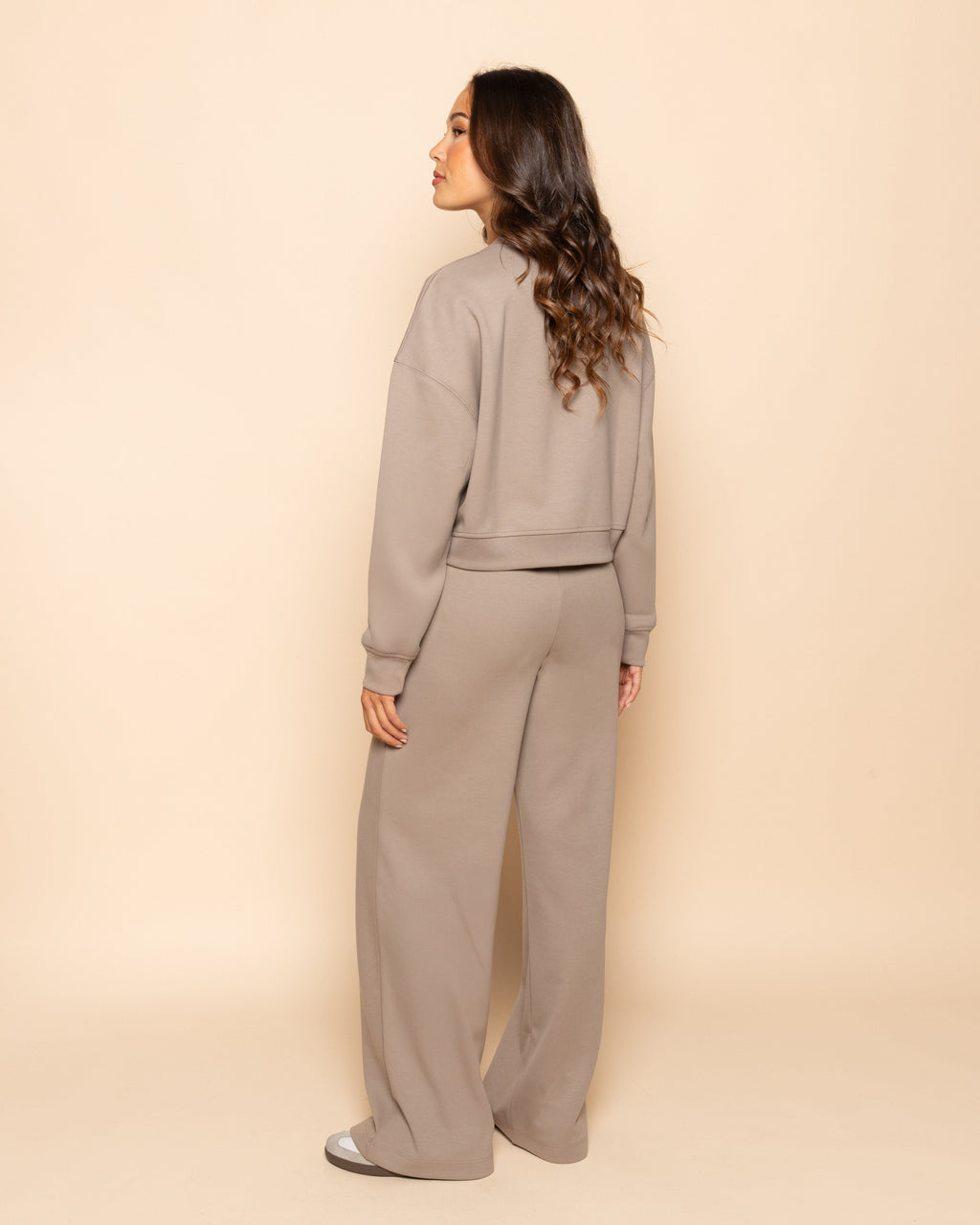 SCUBA PINTUCK PANTS PETITE BEIGE