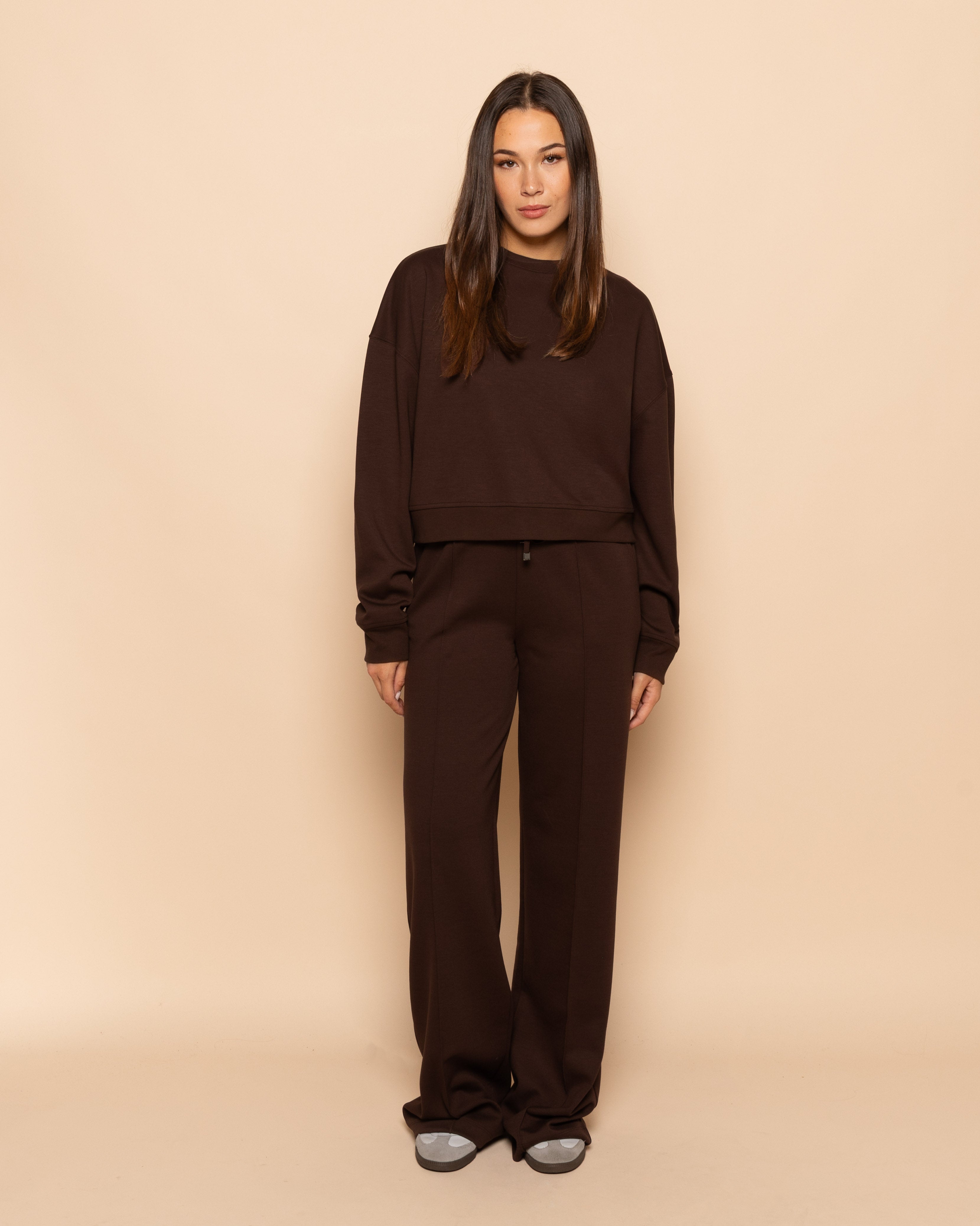 SCUBA PINTUCK PANTS PETITE BROWN