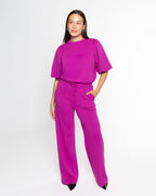 SCUBA PINTUCK PANTS PETITE MAGENTA