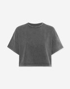 ACID CROPPED SWEAT TEE GREY