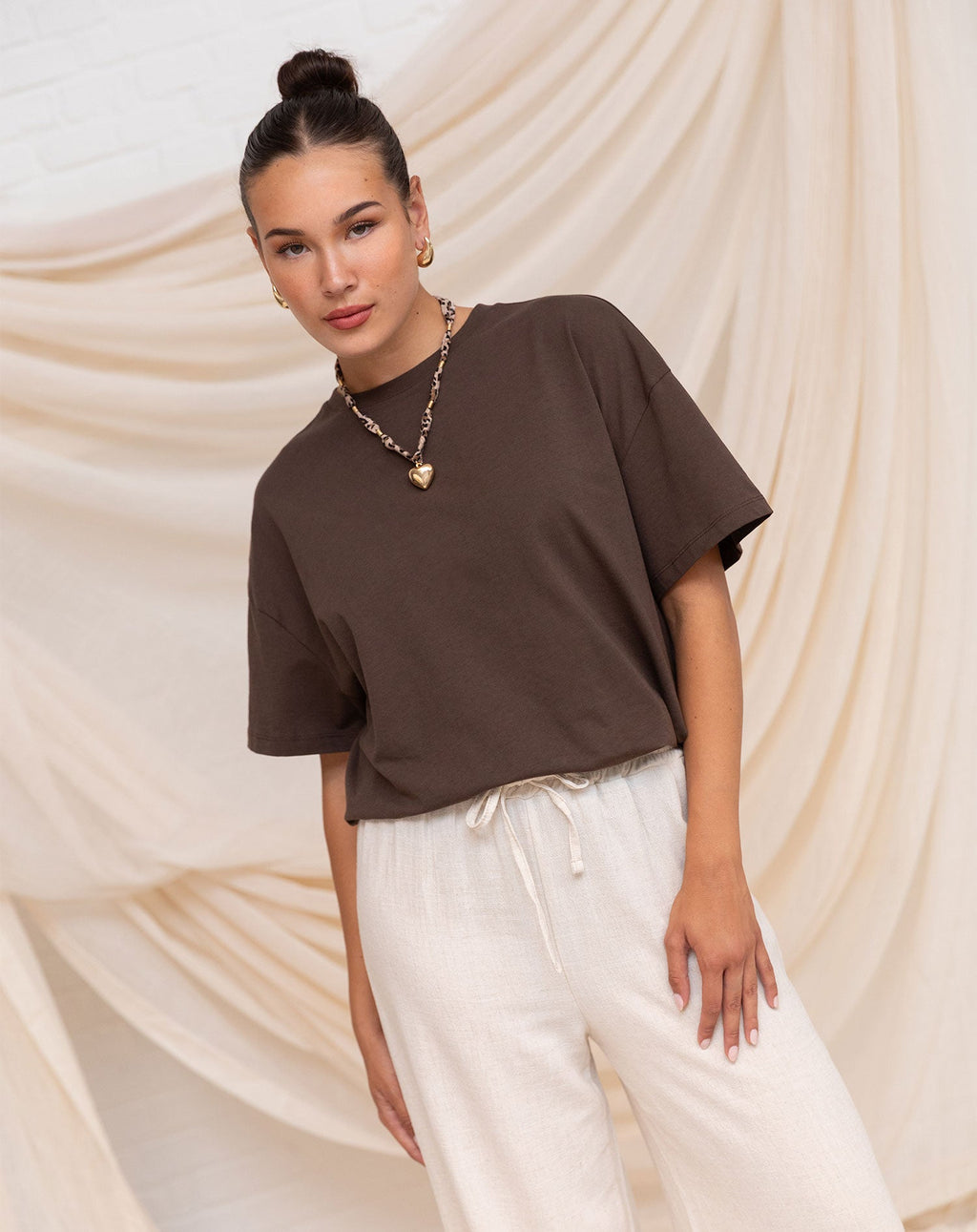 BASIC OVERSIZED TEE BROWN