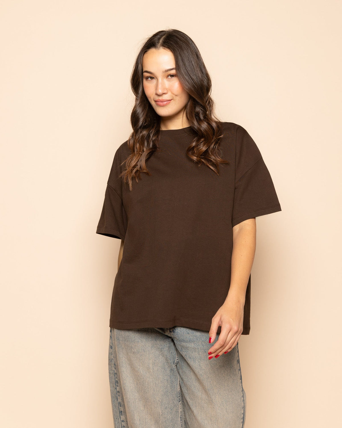 BASIC OVERSIZED TEE BROWN