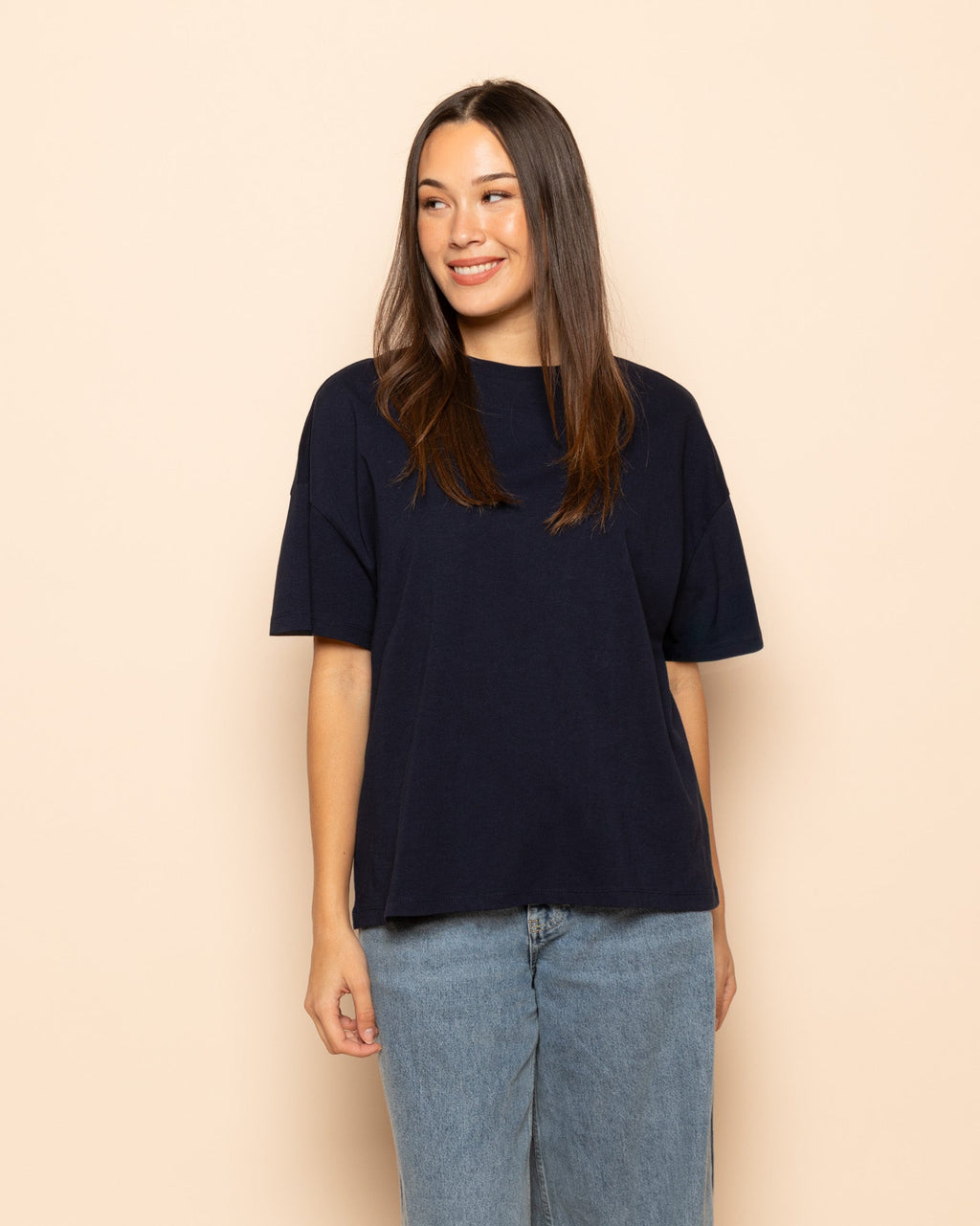 BASIC OVERSIZED TEE NAVY BLUE