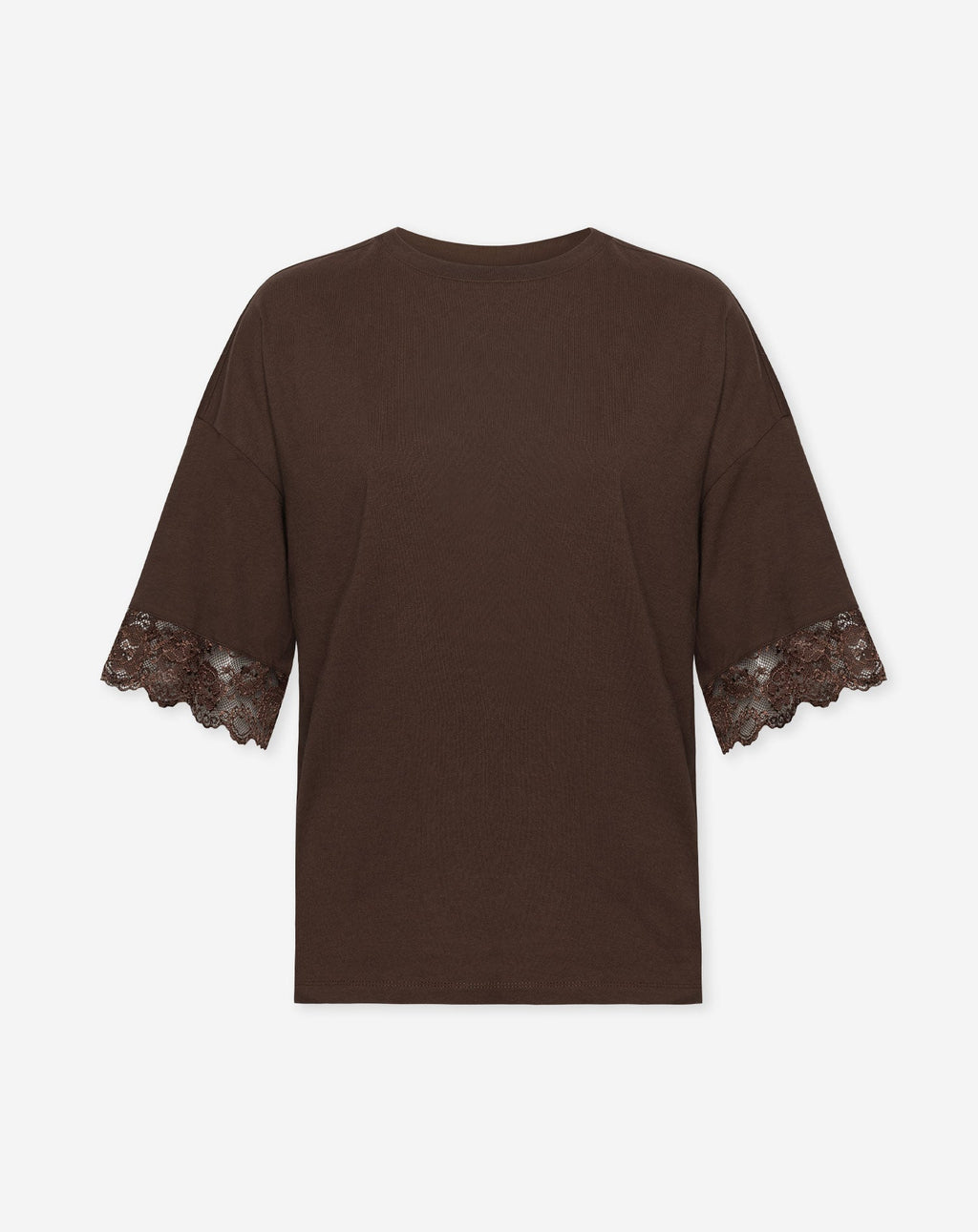 LACE SLEEVE OVERSIZED DARK BROWN