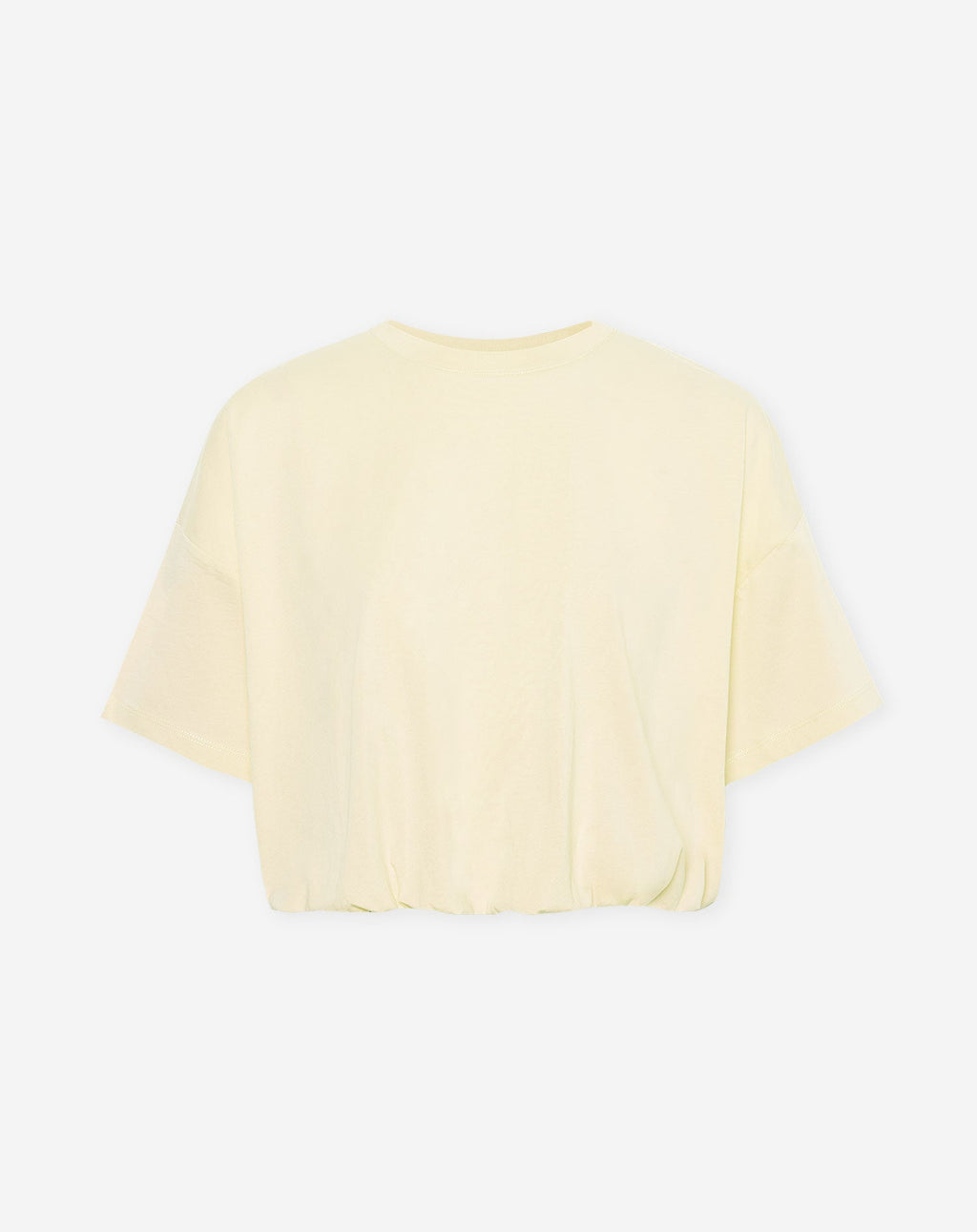 CROPPED BUBBLE HEM TEE BUTTER YELLOW