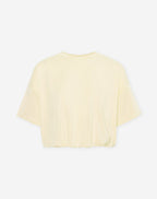 CROPPED BUBBLE HEM TEE BUTTER YELLOW