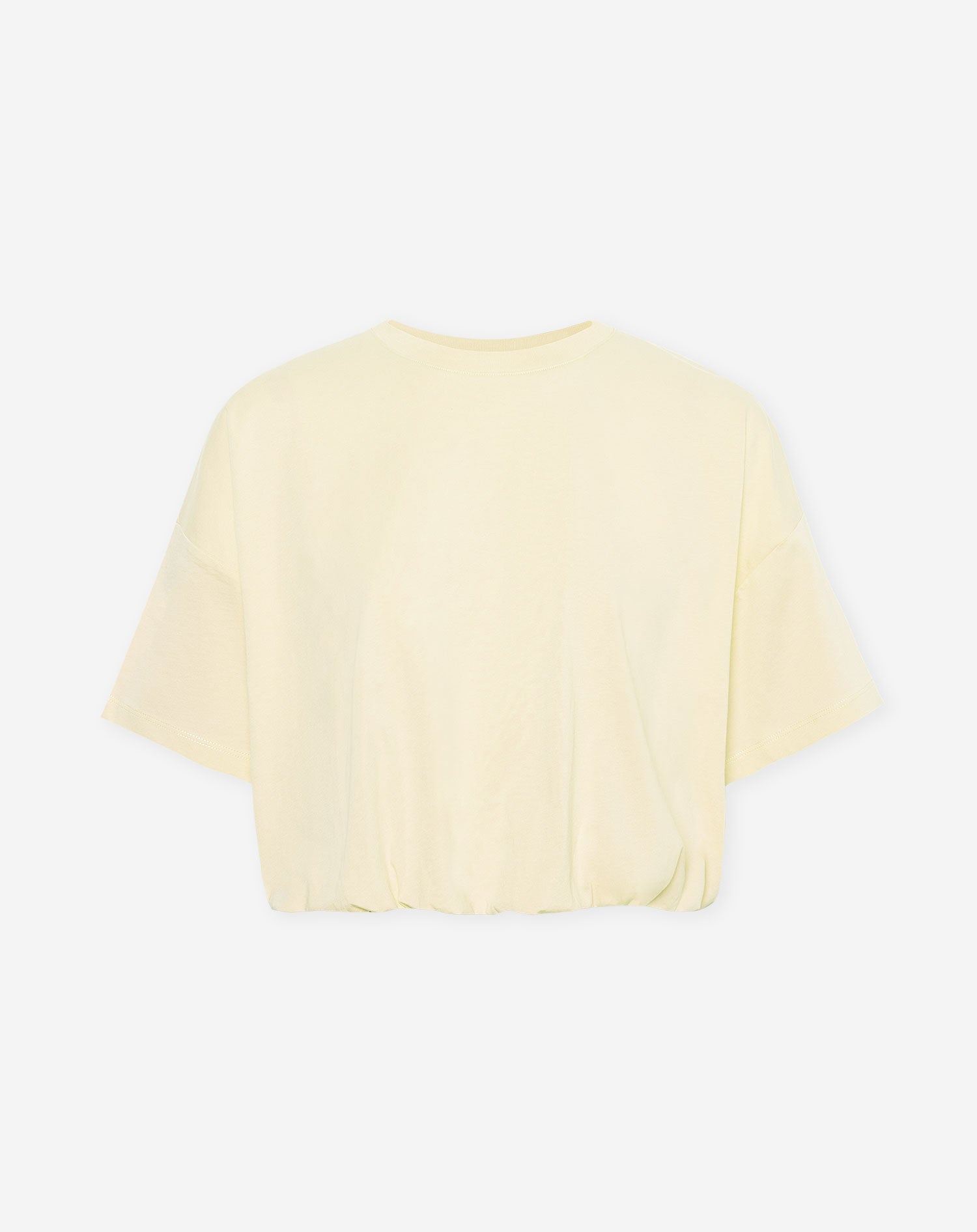 CROPPED BUBBLE HEM TEE BUTTER YELLOW