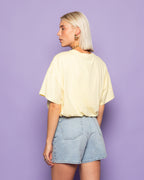 CROPPED BUBBLE HEM TEE BUTTER YELLOW