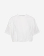 CROPPED BUBBLE HEM TEE CRÈME