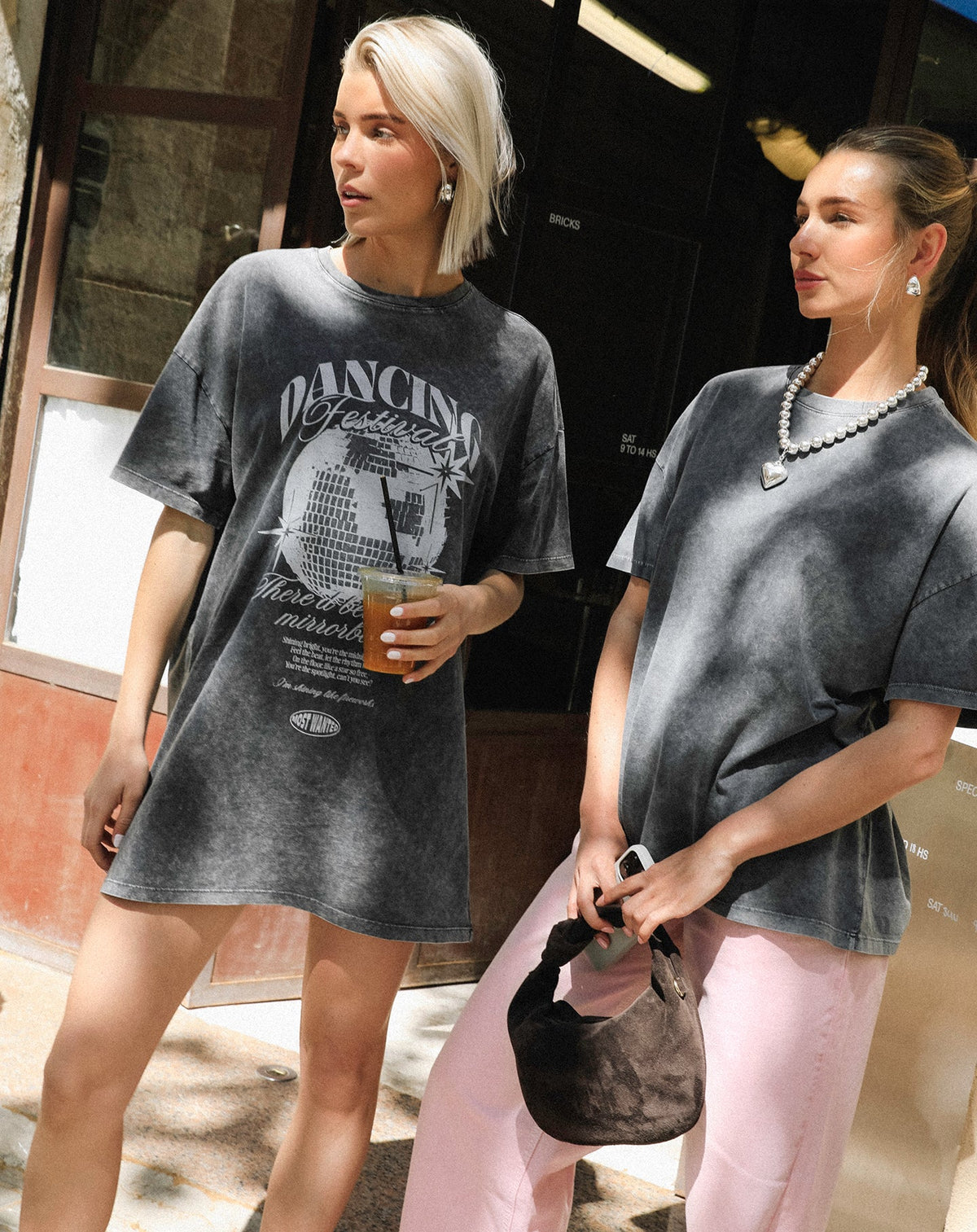 BASIC OVERSIZED TEE ACID GREY