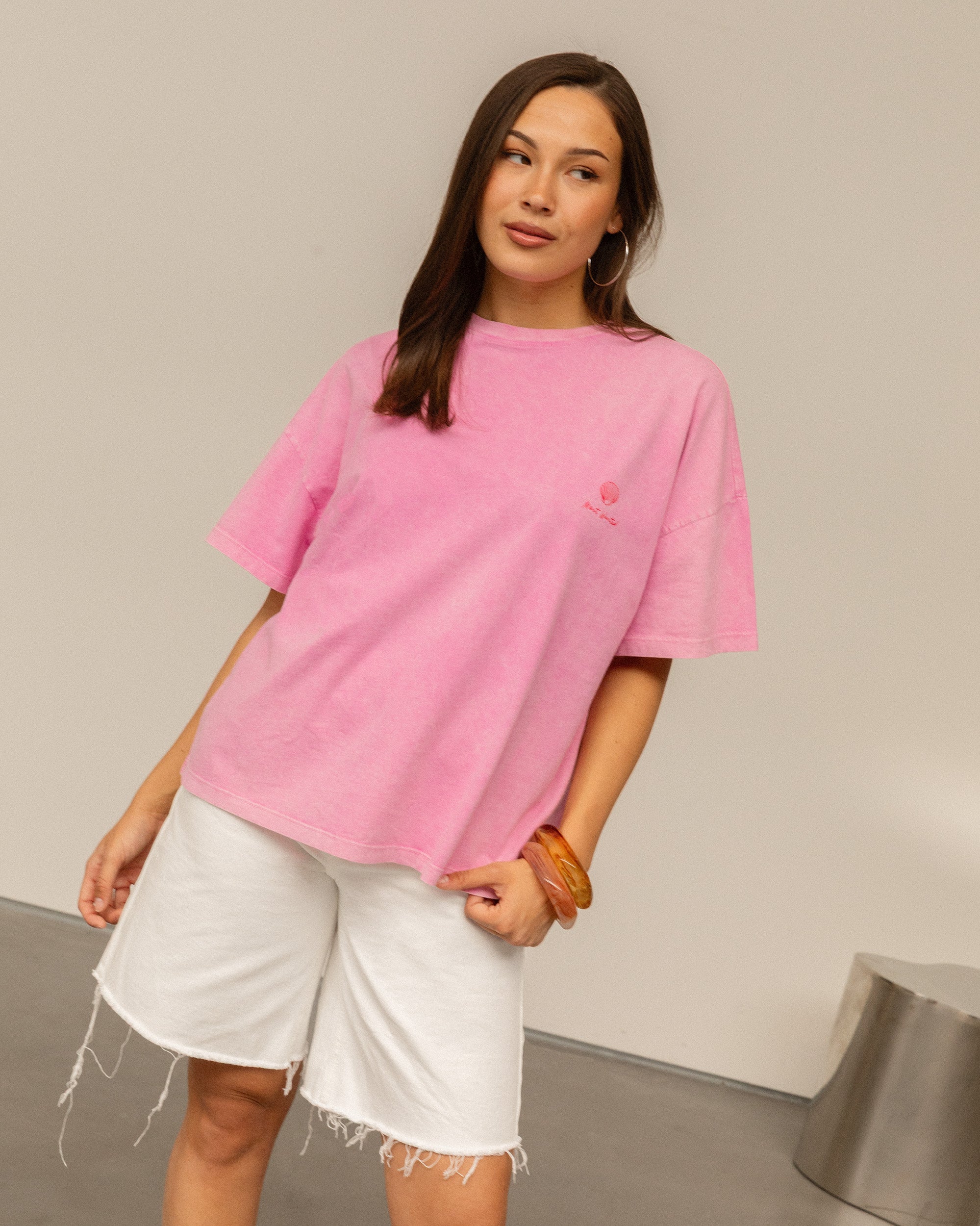 MERMAID OVERSIZED TEE ACID ROZE