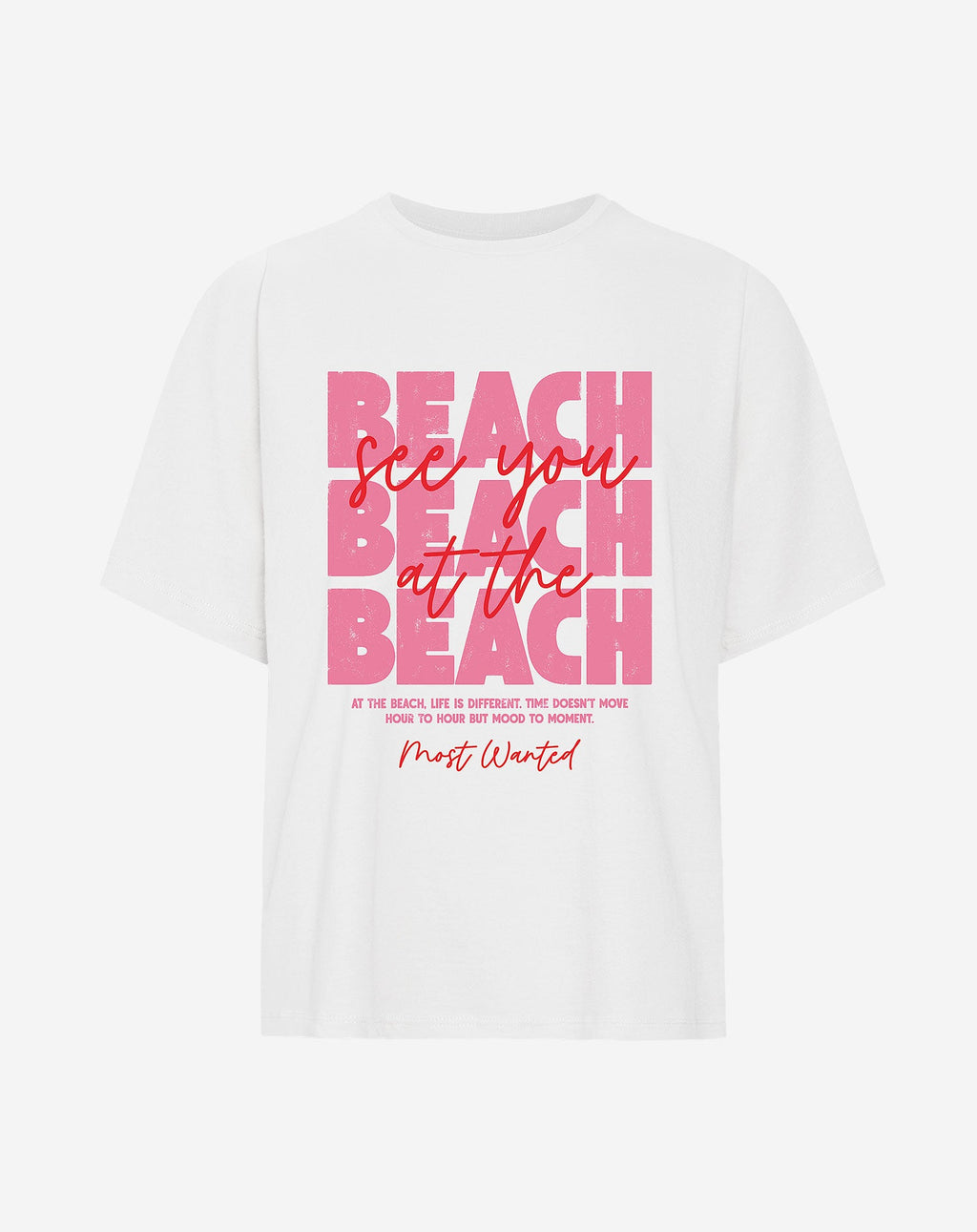 AT THE BEACH OVERSIZED TEE CREAM