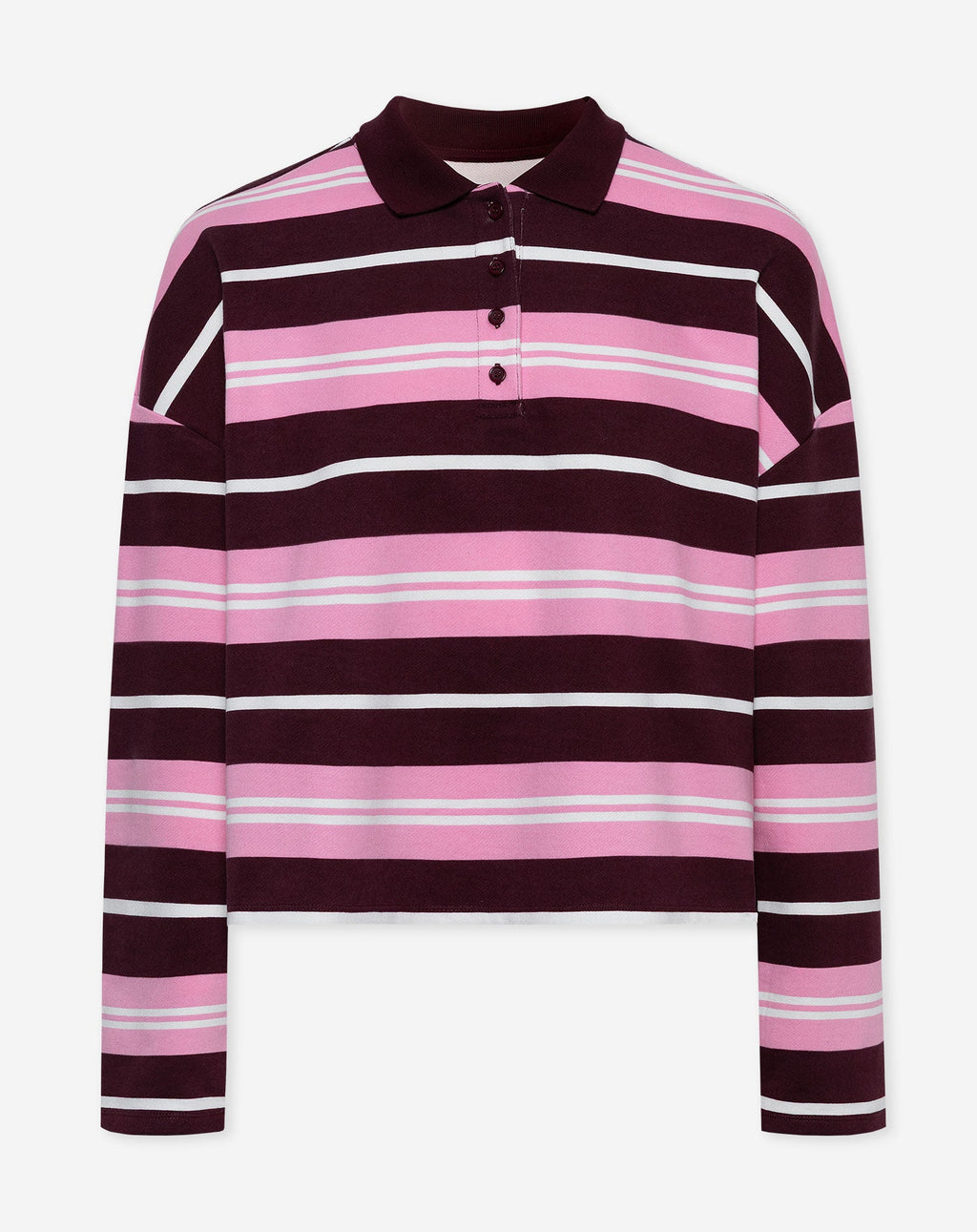 STRIPED SWEATER POLO BURGUNDY