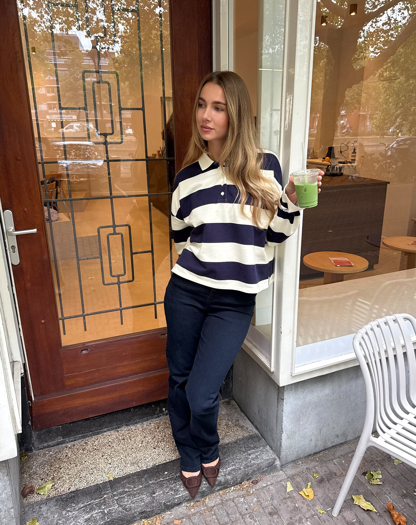 STRIPED SWEATER POLO NAVY