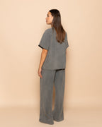 WIDE LEG SWEAT PANTS PETITE ACID GREY