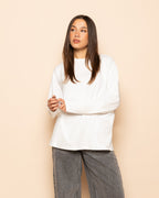 BASIC LONG SLEEVE OVERSIZED TEE CREAM