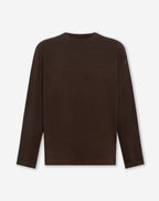 BASIC LONG SLEEVE OVERSIZED TEE DARK BROWN