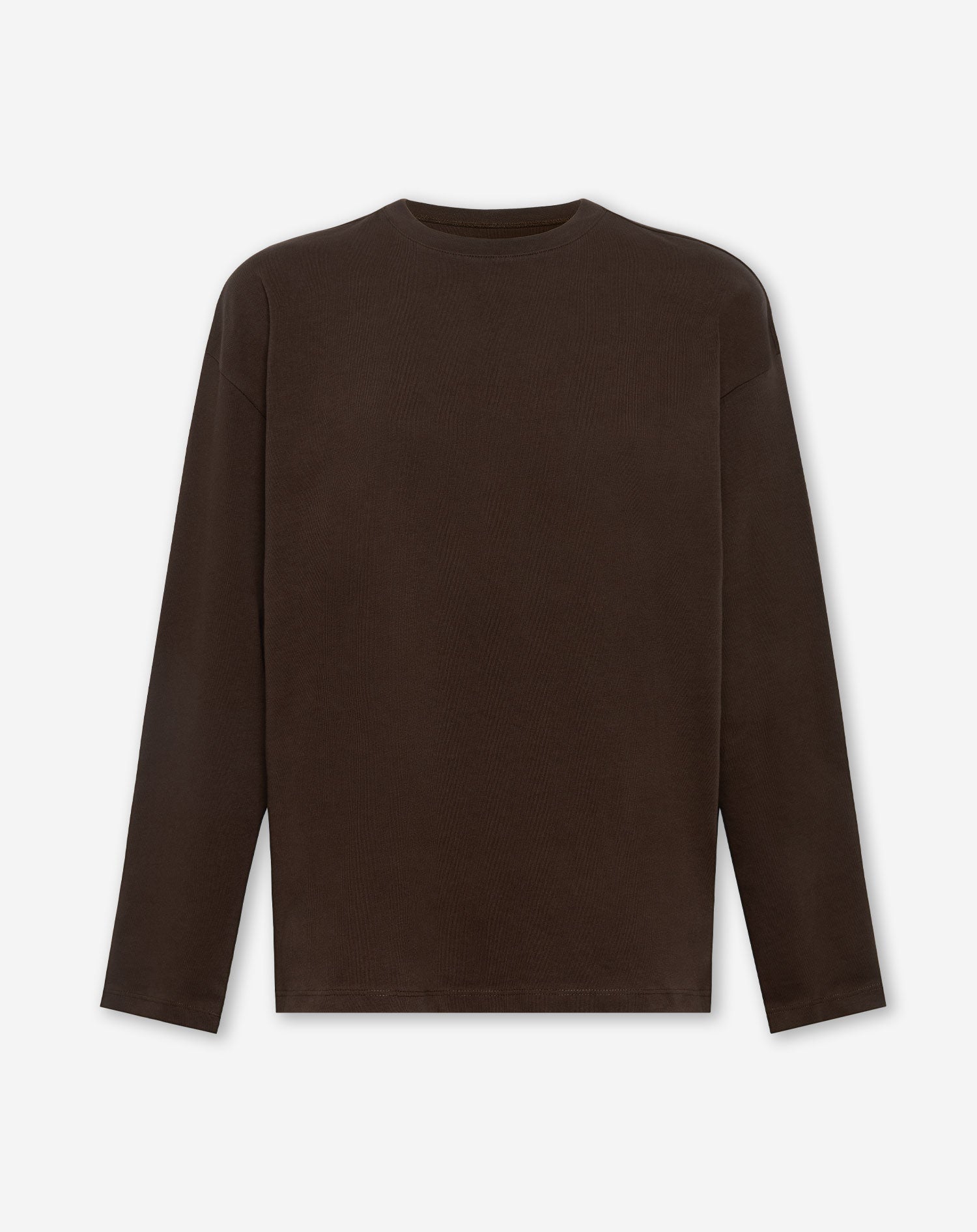 BASIC LONG SLEEVE OVERSIZED TEE DARK BROWN