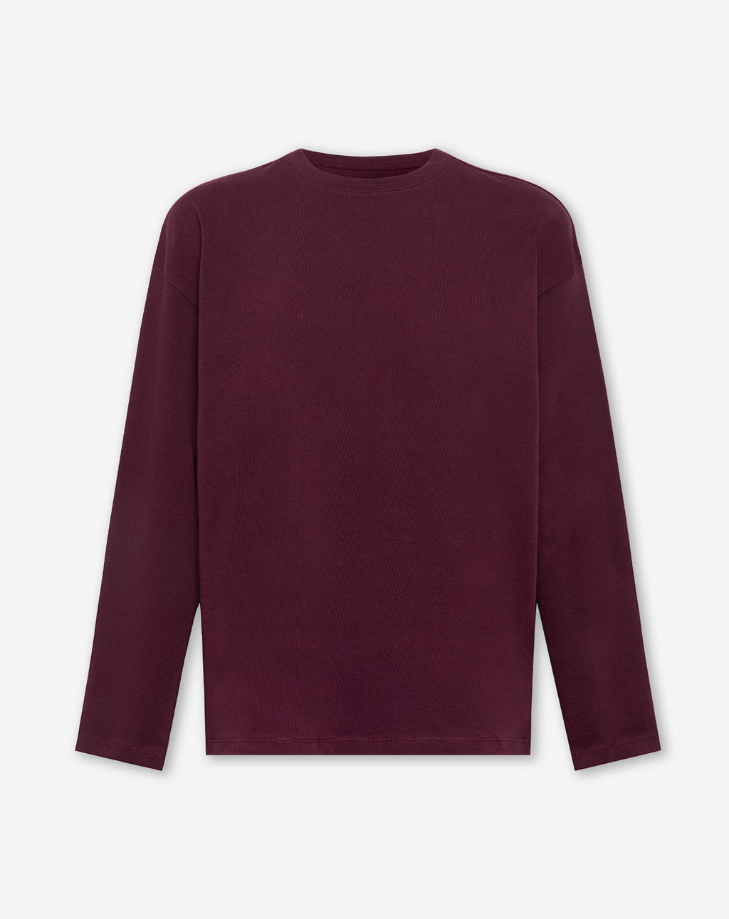 BASIC LONG SLEEVE OVERSIZED TEE DARK BURGUNDY