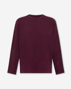 BASIC LONG SLEEVE OVERSIZED TEE DARK BURGUNDY