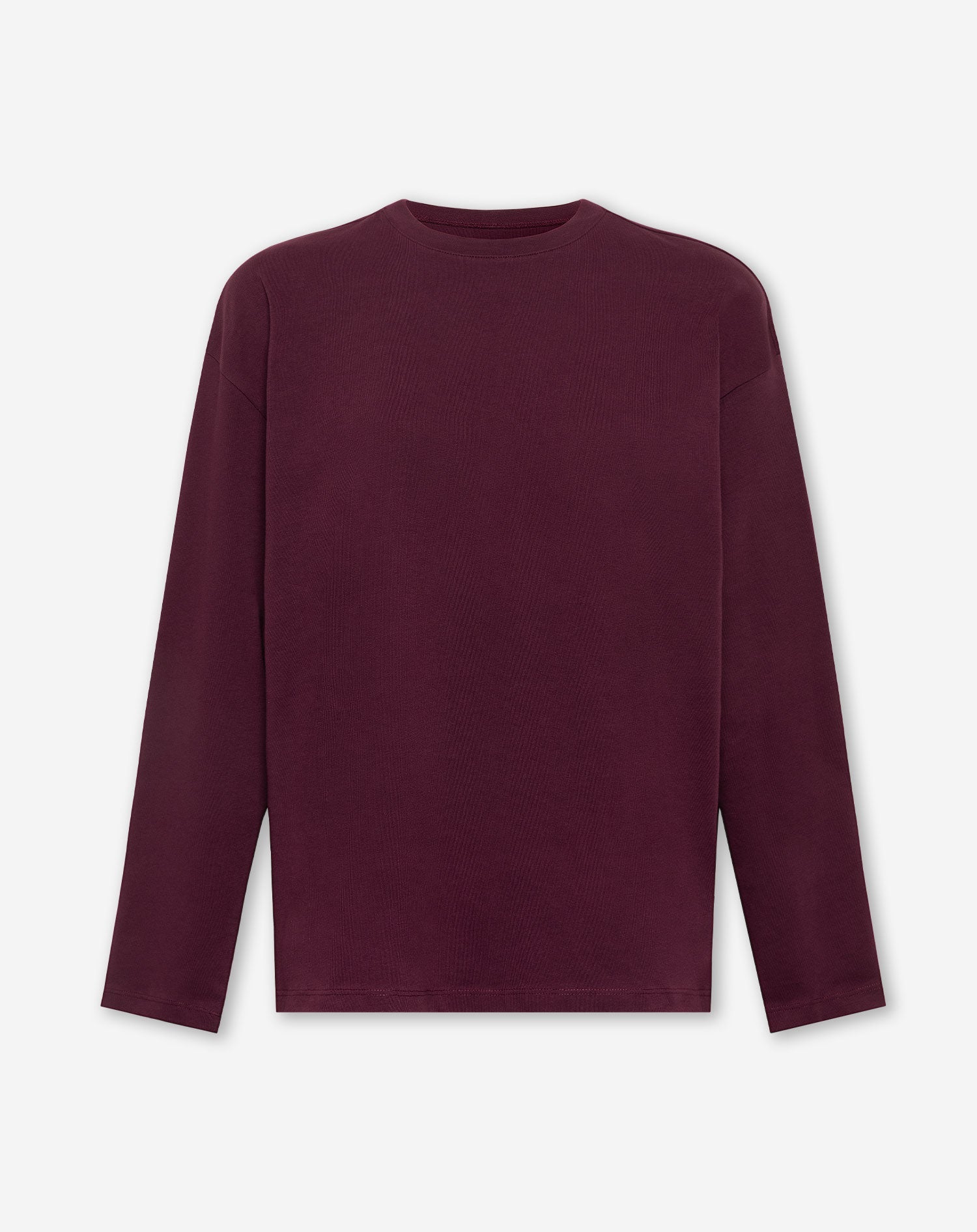 BASIC LONG SLEEVE OVERSIZED TEE DARK BURGUNDY