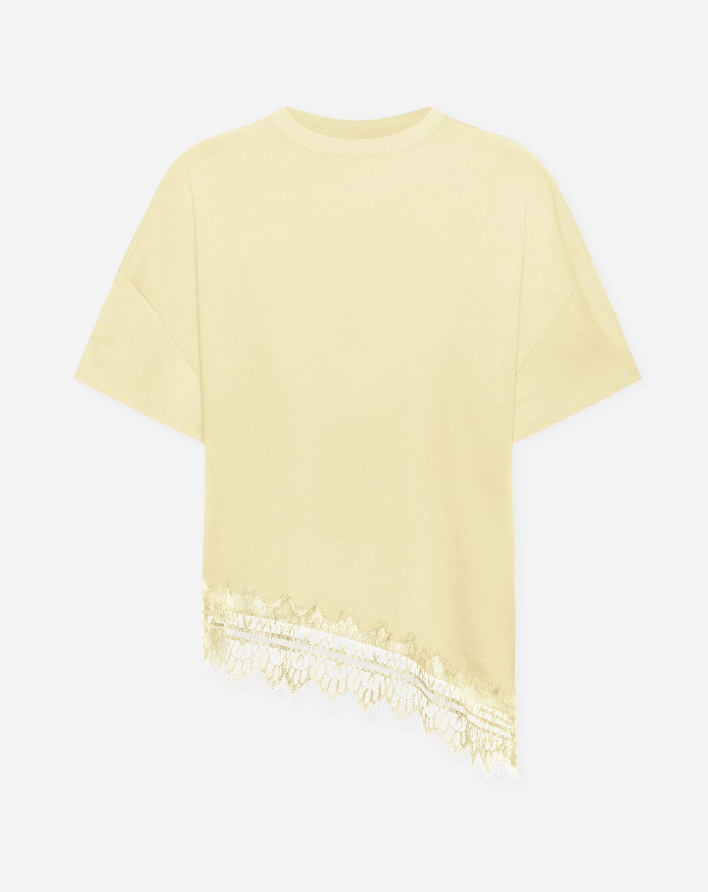 LACE BORDER OVERSIZED TEE BUTTER YELLOW