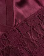 97 SATIN LACE OVERSIZED TEE DARK BURGUNDY