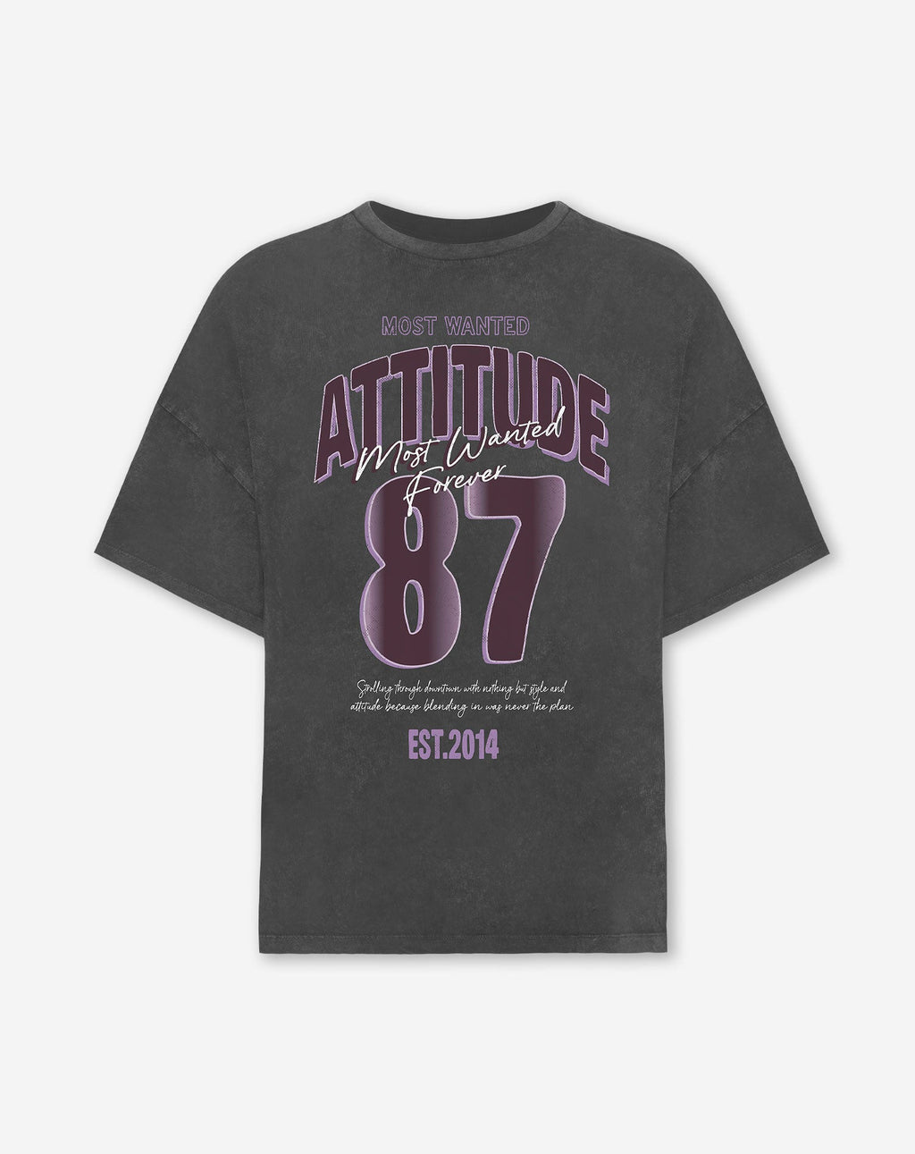 ATTITUDE OVERSIZED TEE ACID GREY