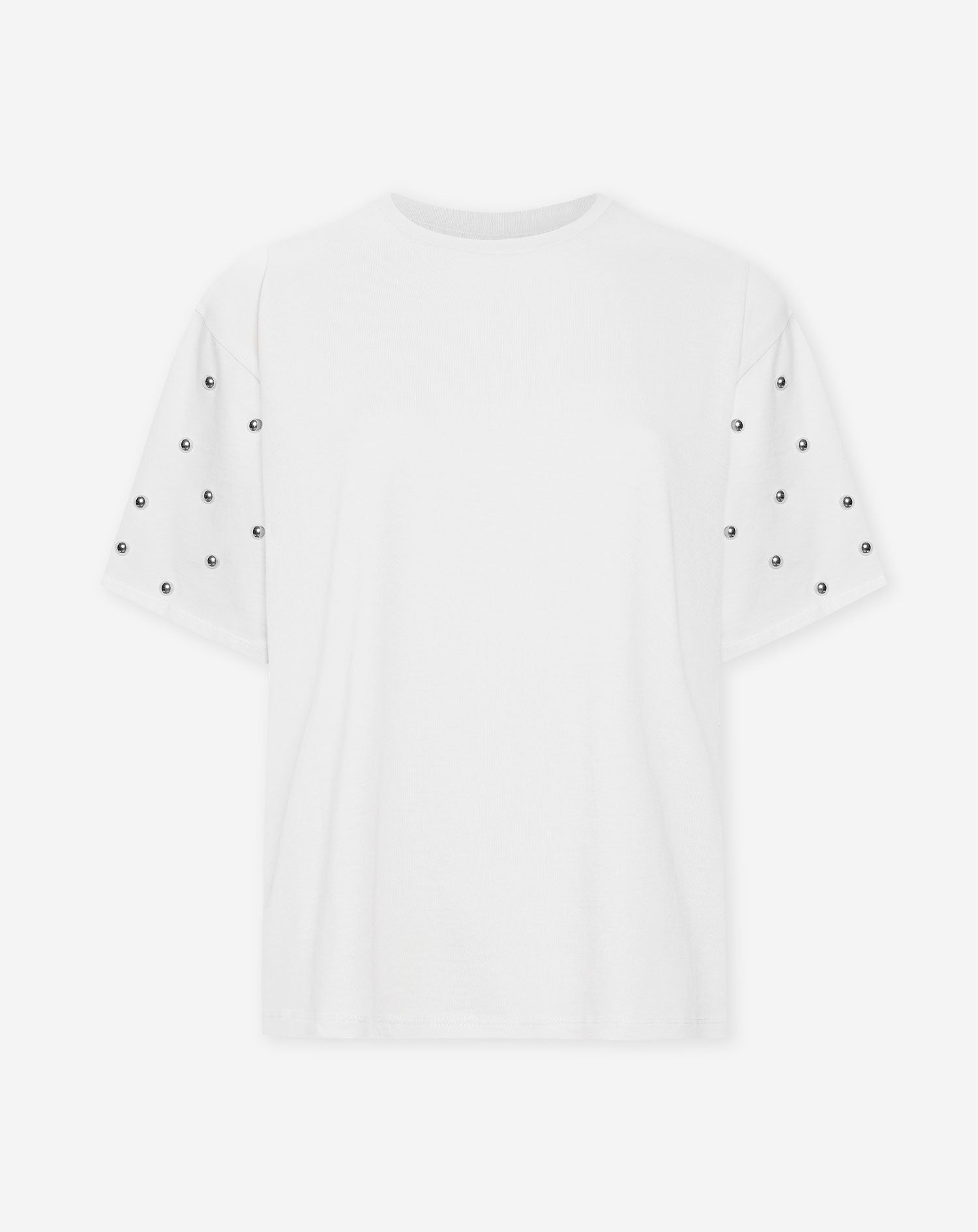 BOLD STUDS SLEEVE OVERSIZED TEE CREAM