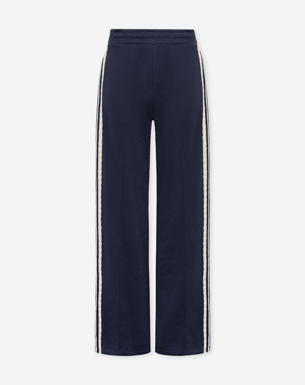 WIDE LEG LACE TAPE SWEAT PANTS PETITE NAVY
