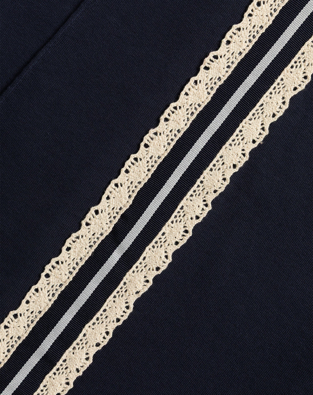 WIDE LEG LACE TAPE SWEAT PANTS PETITE NAVY