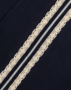 WIDE LEG LACE TAPE SWEAT PANTS PETITE NAVY