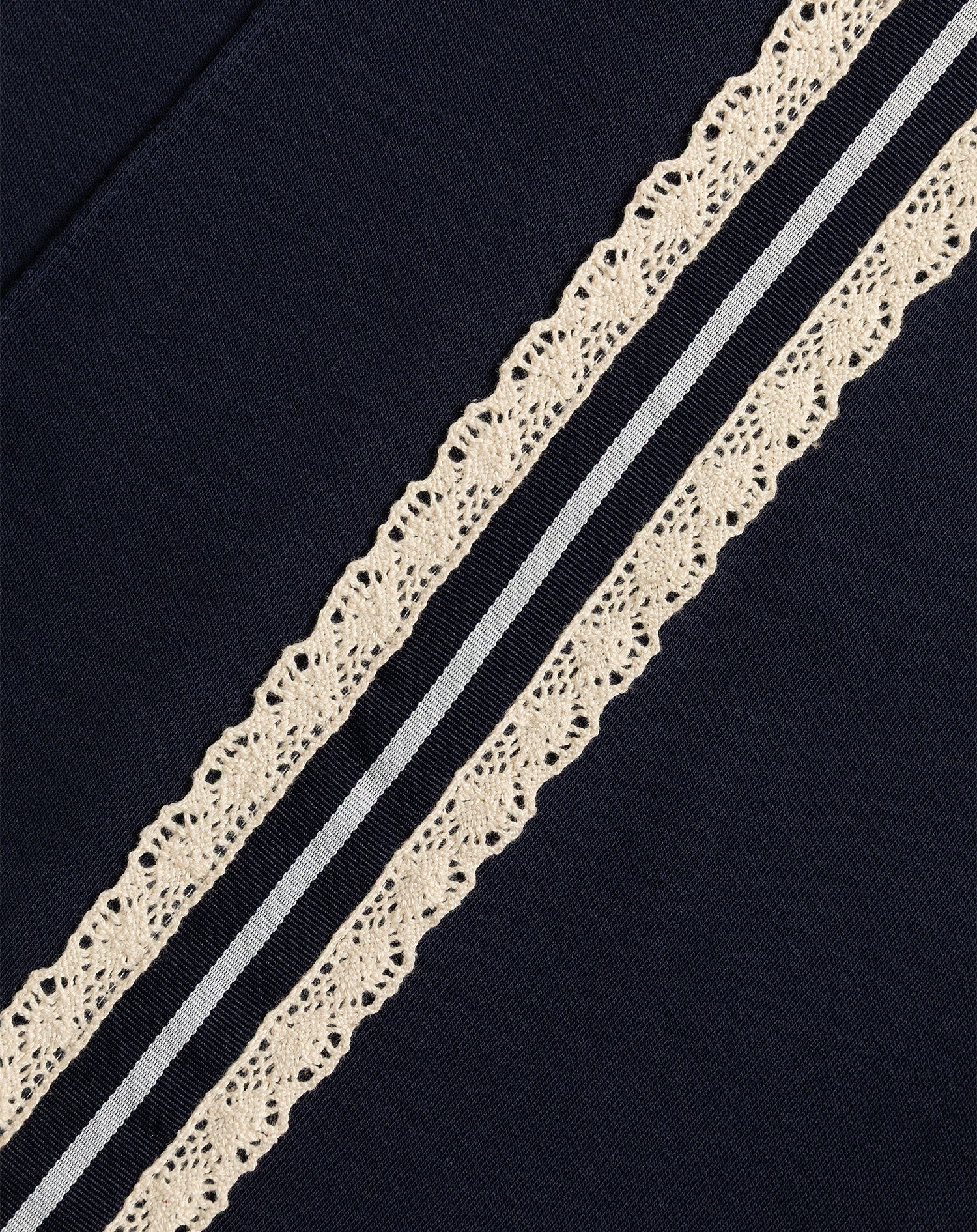 WIDE LEG LACE TAPE SWEAT PANTS PETITE NAVY