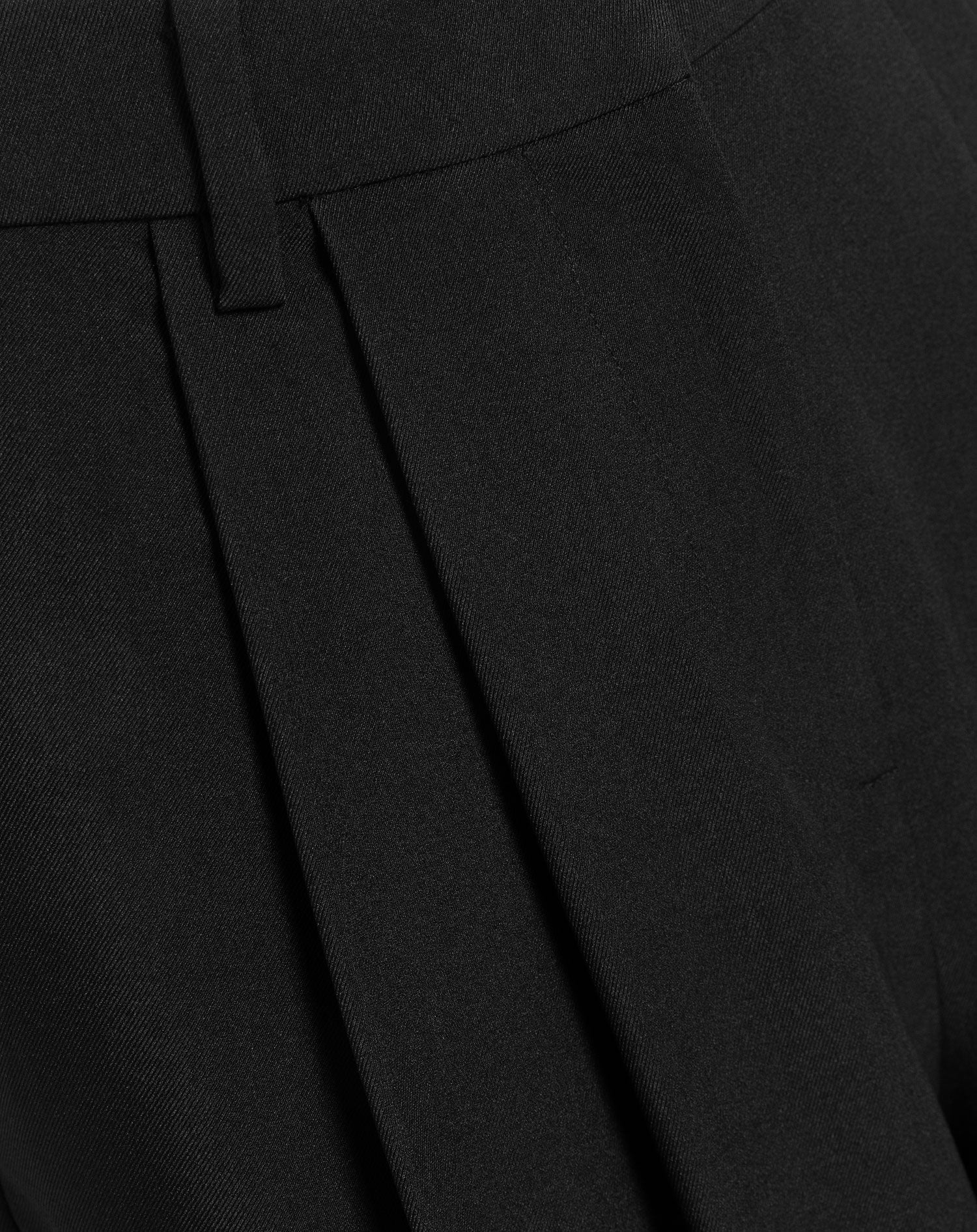 LORNA PLEATED WIDE LEG PANTALON PETITE BLACK