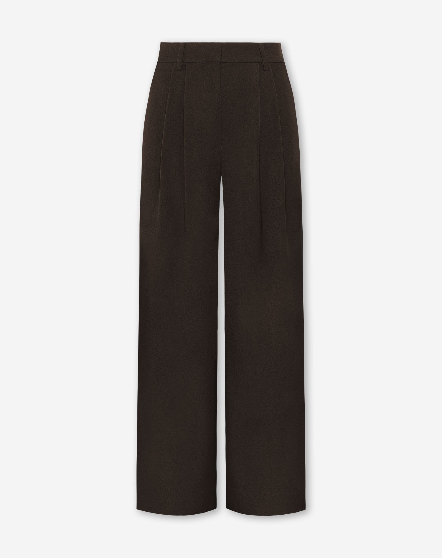 LORNA PLEATED WIDE LEG PANTALON PETITE BROWN