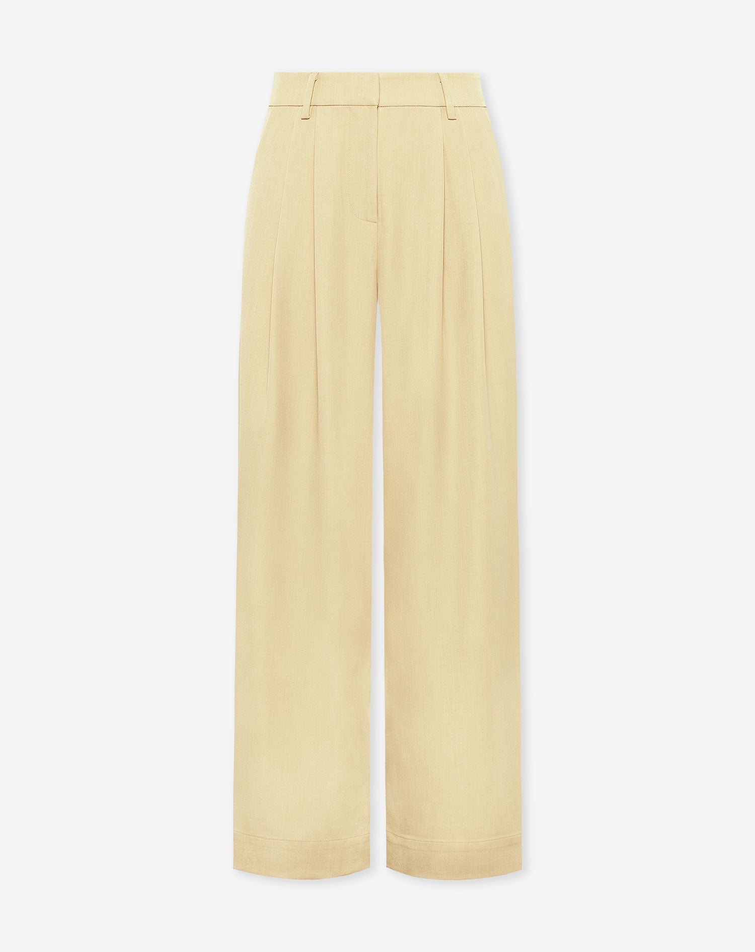LORNA PLEATED WIDE LEG PANTALON PETITE BUTTER YELLOW