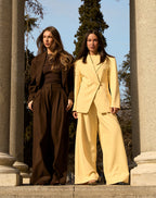LORNA PLEATED WIDE LEG PANTALON PETITE BUTTER YELLOW