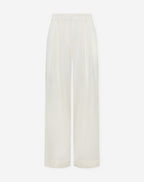 LORNA PLEATED WIDE LEG PANTALON PETITE CREAM