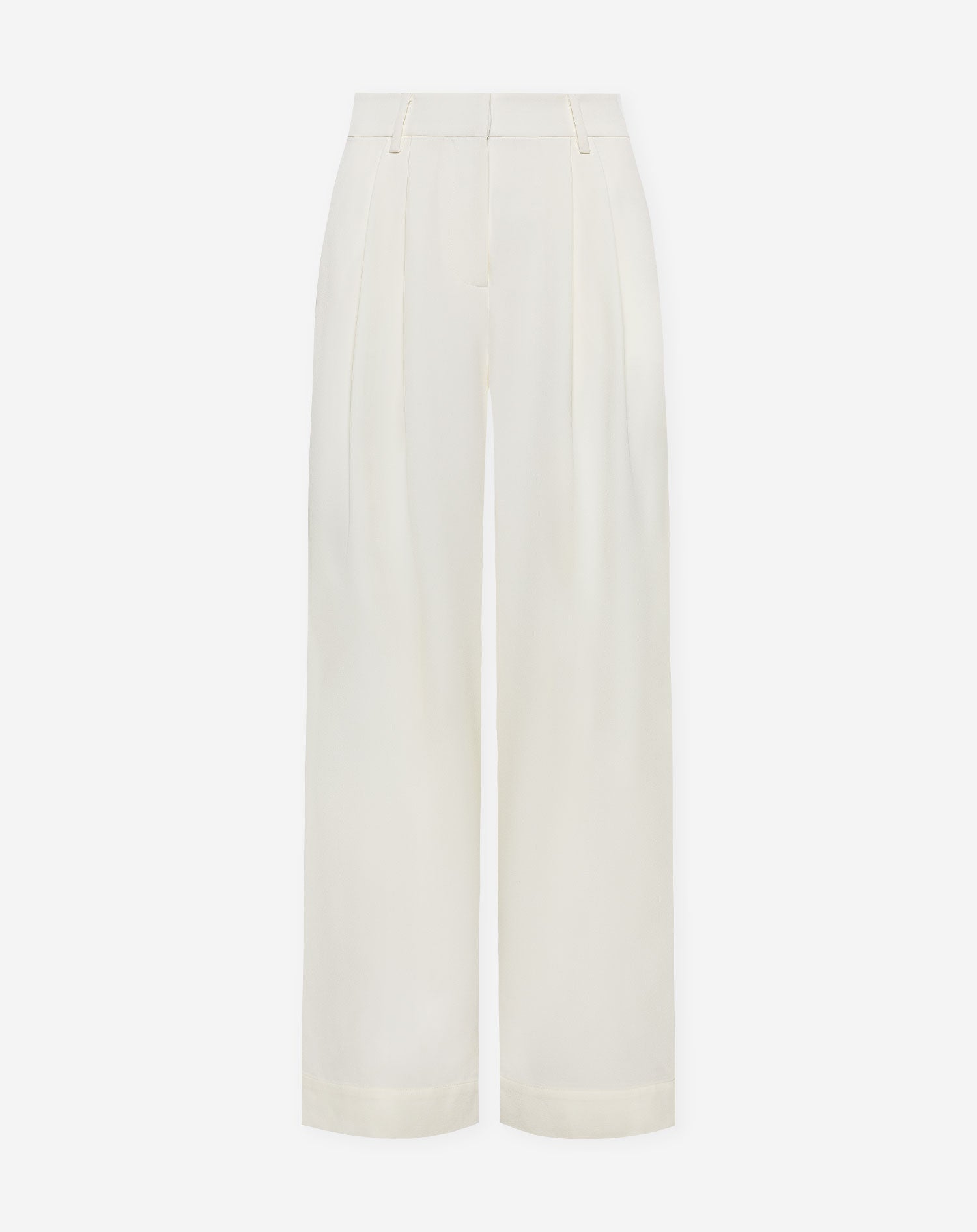 LORNA PLEATED WIDE LEG PANTALON PETITE CREAM