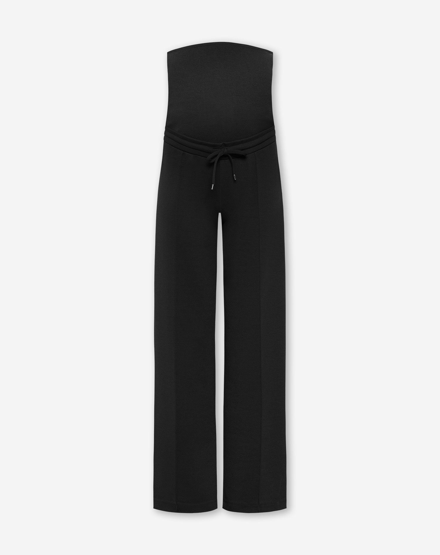 SCUBA PINTUCK PANTS MATERNITY PETITE BLACK