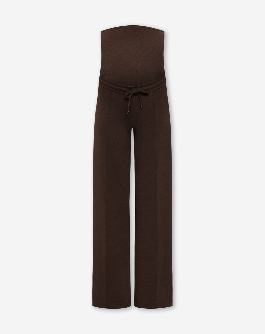 SCUBA PINTUCK PANTS MATERNITY PETITE BROWN