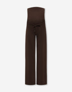 SCUBA PINTUCK PANTS MATERNITY PETITE BROWN