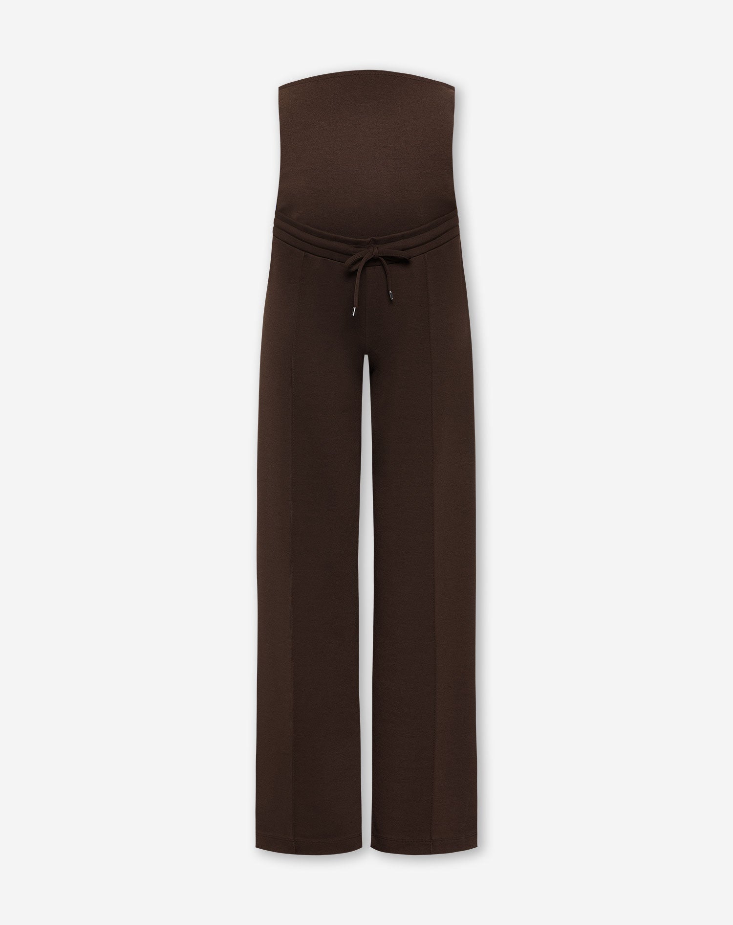 SCUBA PINTUCK PANTS MATERNITY PETITE BROWN