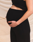 WIDE LEG PANTS MATERNITY PETITE BLACK