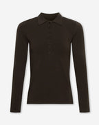 FITTED JERSEY POLO DARK BROWN