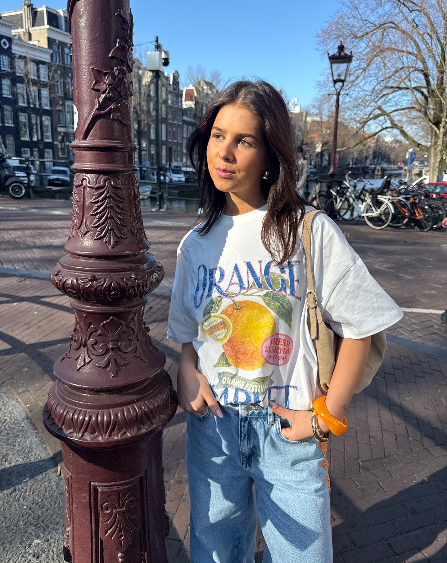 ORANGE MARKET OVERSIZED TEE CREAM